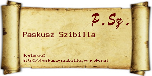 Paskusz Szibilla névjegykártya